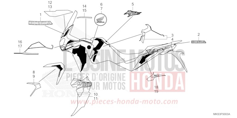 MARKE/STREIFEN (4) von Africa Twin Schaltgetriebe PEARL GLARE WHITE (NHB53H) von 2020